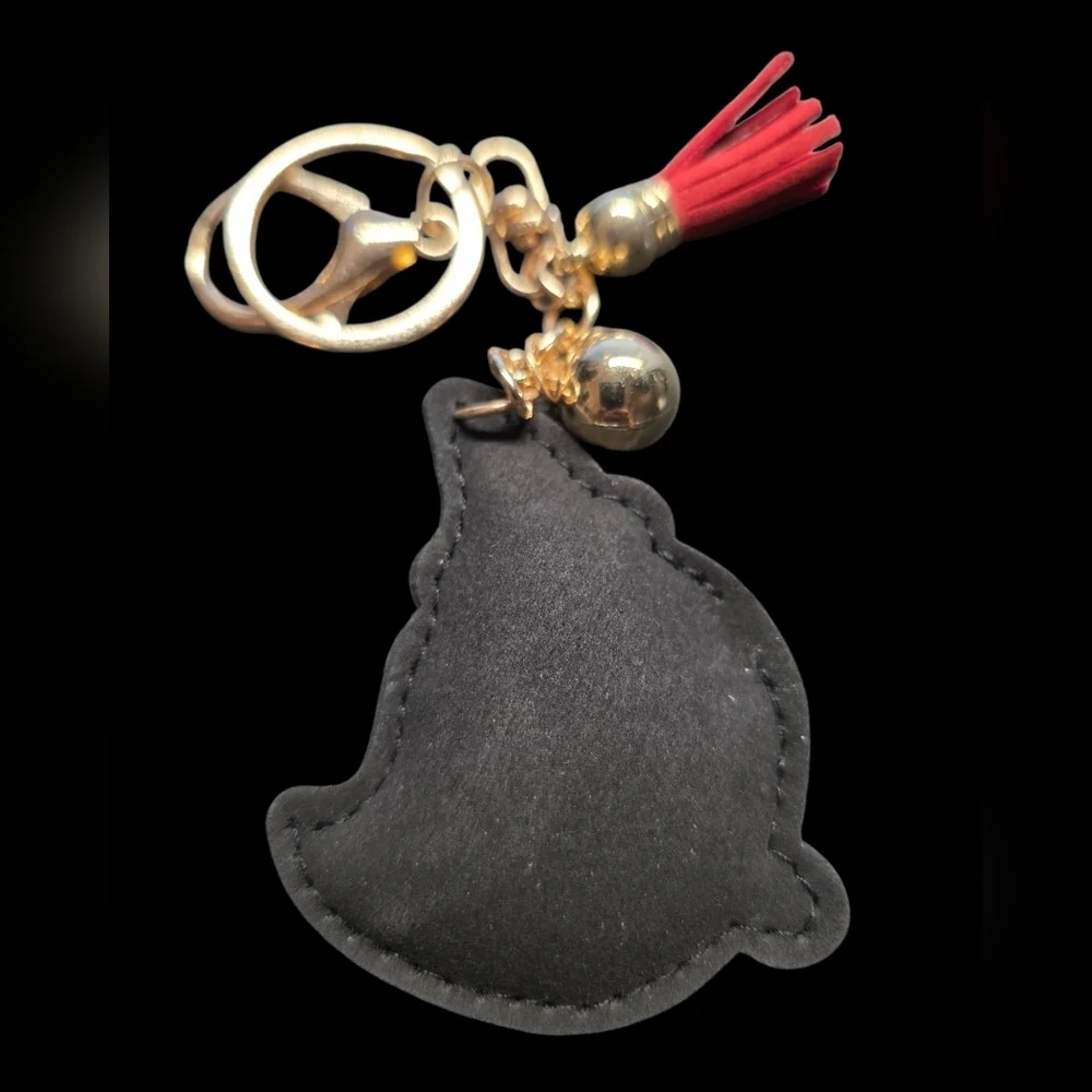 Red and Black Rhinestone Ghost Bag Charm Keychain